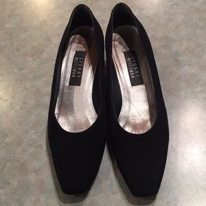Stuart Weitzman black shoes with crystal heels